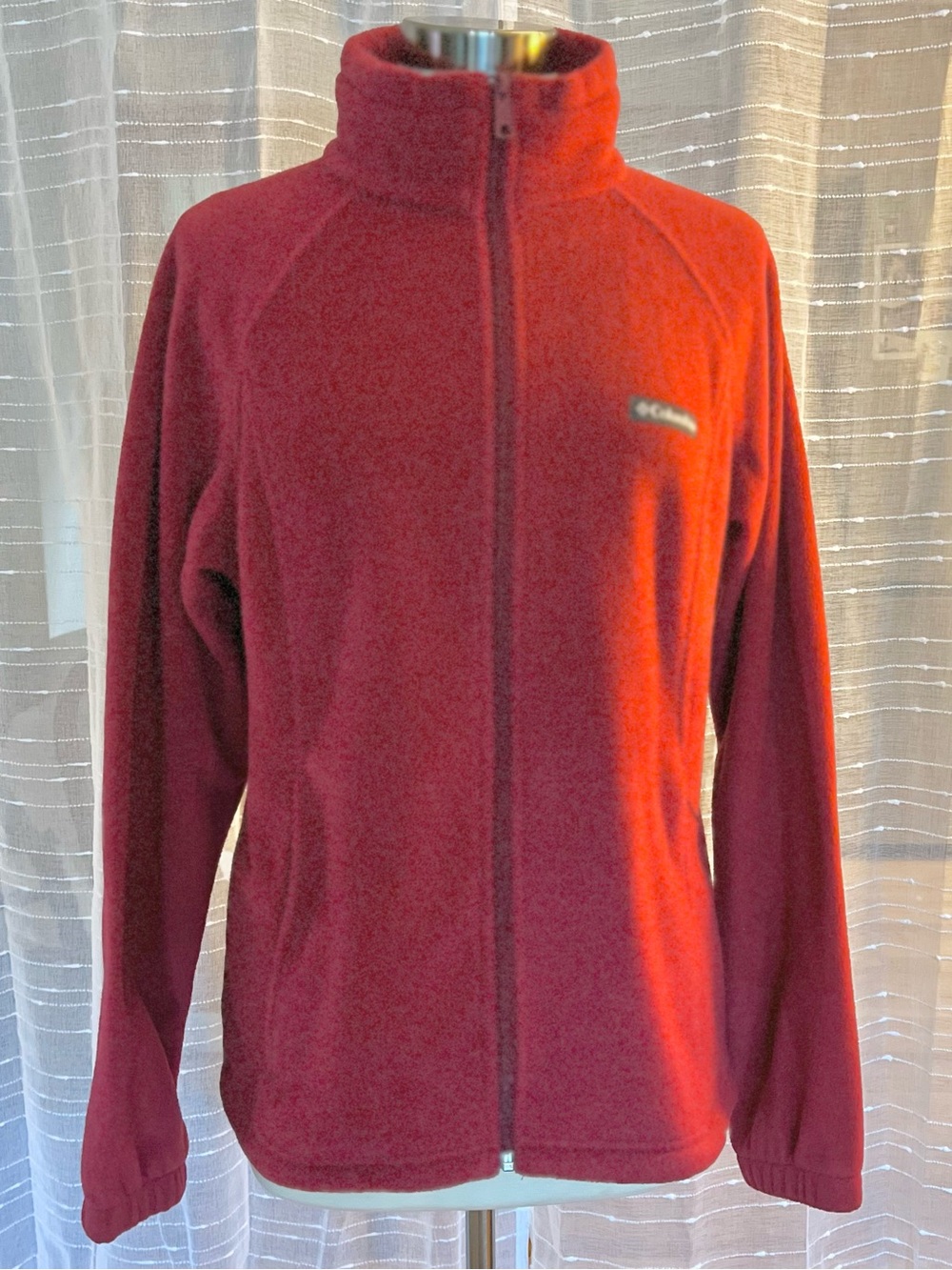 Columbia Sz XL Full Front Zip Fleece Jacket in Red